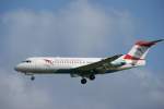 Fokker 70 der Austrian Arrows (by Tyrolean Airways) bei der Landung