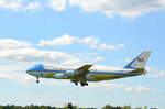 US Air Force Boeing VC-25A (747-2G4B) (Air Force One) 2800 vor der Landung auf dem Airport Hamburg Helmut Schmidt am 06.07.17 anlässlich des G20-Gipfels.