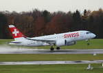 Swiss, HB-JBB, MSN 50011, Bombardier CS-100, 19.11.2017, HAM-EDDH, Hamburg, Germany (Name: Canton De Geneve) 