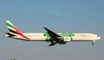 Emirates, A6-ENB, MSN 41075, Boeing 777-31H(ER),04.07.2018, HAM-EDDH, Hamburg, Germany (Expo 2020 Dubai green livery) 