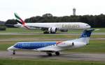 BMI Regional, G-RJXP, (145431),Embraer ERJ 135ER, 22.09.2014, HAM-EDDH,Hamburg, Germany (hinten :Emirates, A6-EGS, Boeing 777-31H(ER)) 