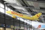 Gromodell eines Airbus A310-300 der TUIfly an der Decke des Baden-Airpark-Terminals
Datum: 29.05.10