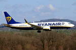 Ryanair Boeing 737-8-200 MAX EI-HGZ bei der Landung in Köln 1.3.2026