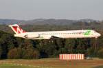 Trawelfly (Ten Airways) YR-OTL bei der Landung in Köln/Bonn 28.9.2014