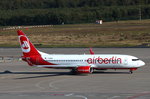 Air Berlin, D-ABKN, Boeing B737-86J, Köln-Bonn (CGN), rollt zum Start nach Palma de Mallorca (PMI).