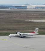 ATR 72-212A (HB ACR) der Ehtiad Regional rollt zum Take Off auf dem Flughafen Leipzig/Halle. 27.03.2015