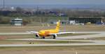 Gelandet in LEJ am 04.04.2015. Airbus A 300 der DHL.
