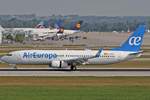 Air Europa, EC-MVY, Boeing, 737-85P wl, ~ blaues Tail und Titel, MUC-EDDM, München, 20.08.2018, Germany