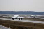 Lufthansa Airbuse am Flughafen Mnchen 11.02.2011