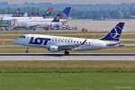 LOT Polish Airlines, SP-LDD, ERJ 170STD bei der Landung in MUC aus Breslau (WRO) 01.07.2013