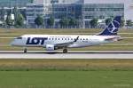 LOT Polish Airlines, SP-LDB, ERJ 170STD beim Start in MUC nach Kattowitz (KTW) 01.07.2013