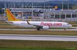 Pegasus Airlines, TC-AMP, B737-82R(W) nach der Landung in MUC aus Istanbul (SAW) 01.07.2013