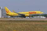 TUIfly, D-ATUL, B737-8K5(W) in MUC bei der Landung aus Palma de Mallorca (PMI) 09.07.2013