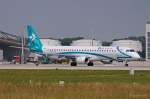 Air Dolomiti, I-ADJR, ERJ 195LR in MUC beim Start nach Florenz (FLR) 10.07.2013