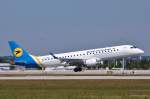 UR-EMD / Ukraine Int'l. Airlines / ERJ 190LR in MUC bei der Landung aus Kiew (KBP) 16.08.2013