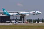I-ADJO / Air Dolomiti / ERJ 195LR vor der Landung in MUC aus Bergamo (BGY) 18.06.2014