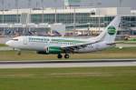 D-AGEP Germania Boeing 737-75B   vor der Landung am 11.09.2015 in München