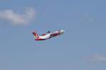 Eine Air Berlin DHC-8 mit der Kennung D-ABQF beim Start auf dem Stuttgarter Flughafen am 30.05.09.