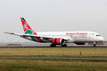Kenya Airways Boeing 787-8 Dreamliner 5Y-KZE nach der Landung in Amsterdam 28.12.2019