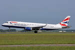 BA CityFlyer, G-LCYV, Embraer ERJ-190LR, msn: 19000255, 18.Mai 2023, AMS Amsterdam, Netherlands.