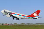 Cargolux Italia Boeing 747-4R7F LX-UCV beim Start in Amsterdam 28.4.2026