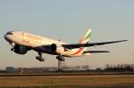 Emirates Sky Cargo A6-EFJ beim Start in Amsterdam 17.1.2016