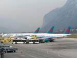Die First Choice Airways war am 08.03.08 am Flughafen Kranebitten in Innsbruck gut vertreten.