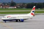 British Airways, G-GBTA, Boeing B737-436, 8.Oktober 2014, SZG Salzburg, Österreich