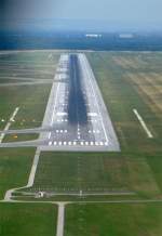 Kurz vor der Landung in Wien Schwechat, Aufnahme aus dem Cockpit einer B767