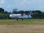Air Swift, ATR 72-600, RP-C7201 bei der Landung auf dem Bohol/Panglao International Airport (TAG/RPSP) am 27.4.2025