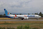 FlyDubai, A6-FPE, Boeing B737-8MAX, msn: 61003/8316, 27.Juli 2025, BSL Basel-Mülhausen, Switzerland.