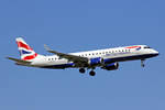 BA CityFlyer, G-LCYX, Embraer ERJ-190LR, msn: 19000178, 07.August 2017, ZRH Zürich, Switzerland.