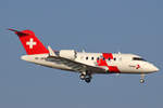 REGA Swiss Air Ambulance, HB-JWB, Bombardier Challenger 650, msn: 6105, 12.Januar 2020, ZRH Zürich, Switzerland.