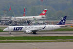 LOT Polish Airlines, SP-LNO, Embraer ERJ-195LR, msn: 19000084, 23.April 2022, ZRH Zürich, Switzerland.