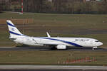 El AL Israel Airlines, 4X-EHH, Boeing B737-958ER, msn: 41558/5791, 16.Januar 2024, ZRH Zürich, Switzerland.