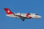 REGA Swiss Air Ambulance, HB-JWB, Bombardier Challenger 650, msn: 6105, 04.Januar 2026, ZRH Zürich, Switzerland.