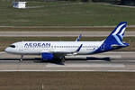 Aegean Airlines, SX-NEV, Airbus A320-271N, msn: 12449, 26.September 2026, ZRH Z�rich, Switzerland.
