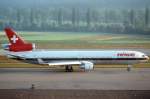 MD11 cn48445 /460 HB-IWC ''Schaffhausen' der Swissair. Aufgenommen in Zürich im September 1992, am morgen. 
