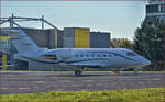 Private T7-ROK, Canadair Challenger steht auf Maribor Flughafen MBX.