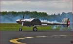 Red Bulls N25Y, Lockheed P-38 Lightning; Flying Bulls Trainings Camp in Maribor Flughafen MBX.