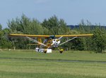 Bellanca 7ECA Citabria (Vorgänger der Decathlon), D-EIMU bei der Landung in Gera (EDAJ), 13.8.2106