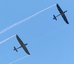 Vogt Lo-100, D-1060 und D-5793 vom Frankenteam beim Paarkunstflug über der Hahnweide (EDST) am 10.9.2016