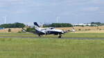 Cessna 414A Kanzler, N49BA bei der Landung in Gera am 8.7.2022