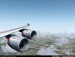 Qantas Airbus A380 über Australien 