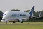 Airbus A300-600ST Beluga 2 F-GSTB beladen mit Tragflchen aus dem Bremer Airbus Werk (25.08.2011)