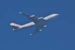 Boeing 747 der Air China Cargo ist vor kurzem auf dem Findel in Luxembuerg gestartet und fliegt im Steigflug über Grevenmacher hinweg.