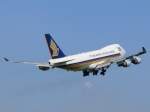 Boeing 747-400F von Singapore Cargo in Amsterdam am 20.9.2008 beim Start