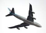 747-400F der Korean Airlines aus Incheon (Korea) kommend, beim Landeanflug auf die Piste 11 des Flughafens Wien-Schwechat (VIE)