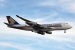 Singapore Airlines Cargo, 9V-SFI, Boeing B747-412FSCD, 28027/1256, 06.Juli 2023, LHR London Heathrow, United Kingdom.