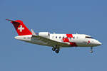 REGA Swiss Air Ambulance, HB-JWA, Bombardier Challenger 650, msn: 6092, 01.Mai 2022, ZRH Zürich, Switzerland.